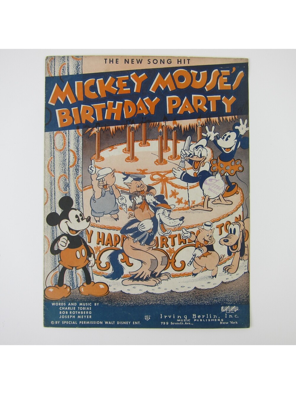 Walt Disney Mickey Mouse Birthday Party Sheet Music Charlie Tobias Vintage 1936